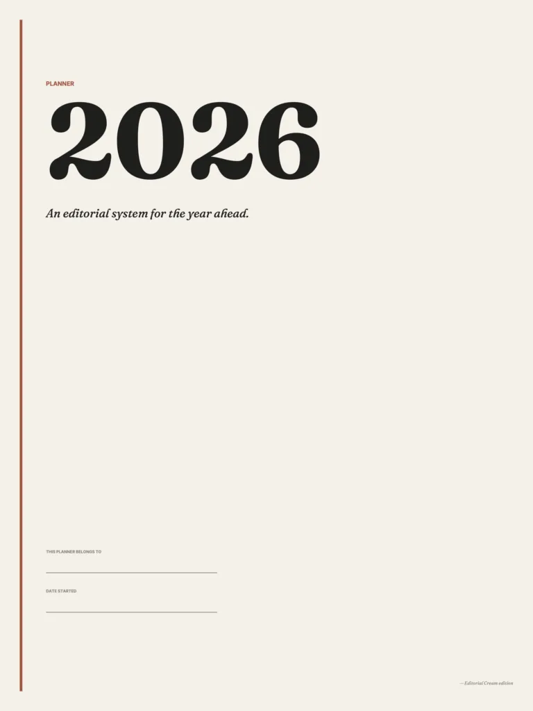 2026 Print Editorial Cream Planner preview 2