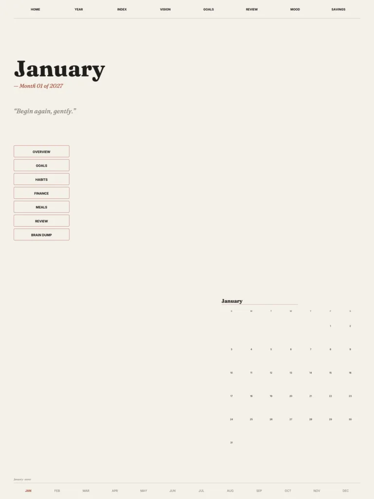 2027 Digital Editorial Cream Planner preview 3