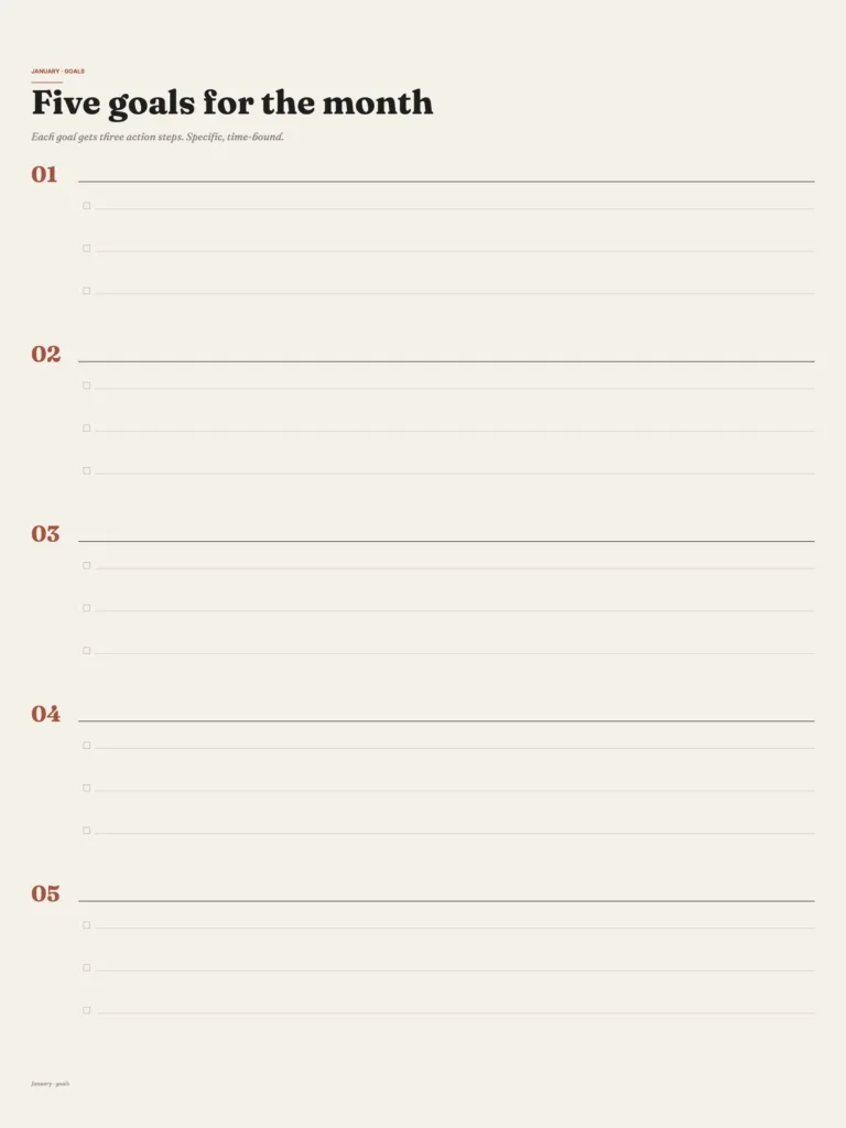 2027 Print Editorial Cream Planner preview 1