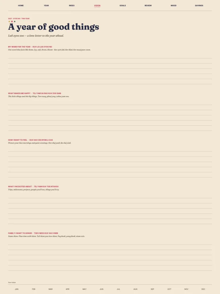 2027 Digital Hmong Planner preview 1