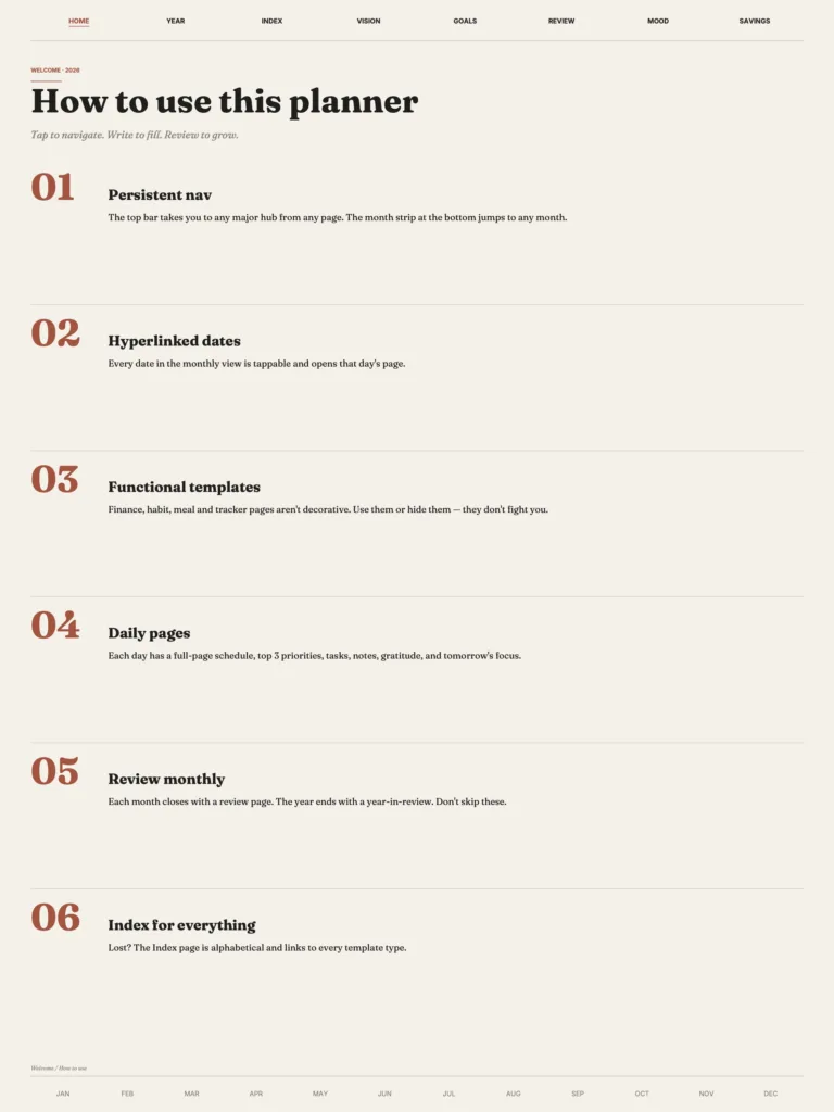 2026 Digital Editorial Cream Planner preview 1