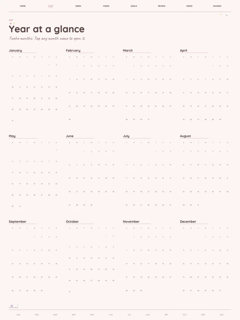 2027 Digital Kawaii Planner preview 3