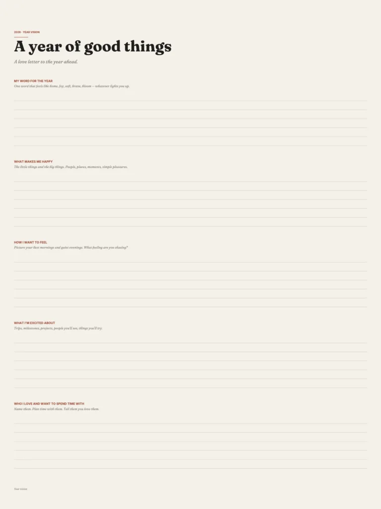 2026 Print Editorial Cream Planner preview 1
