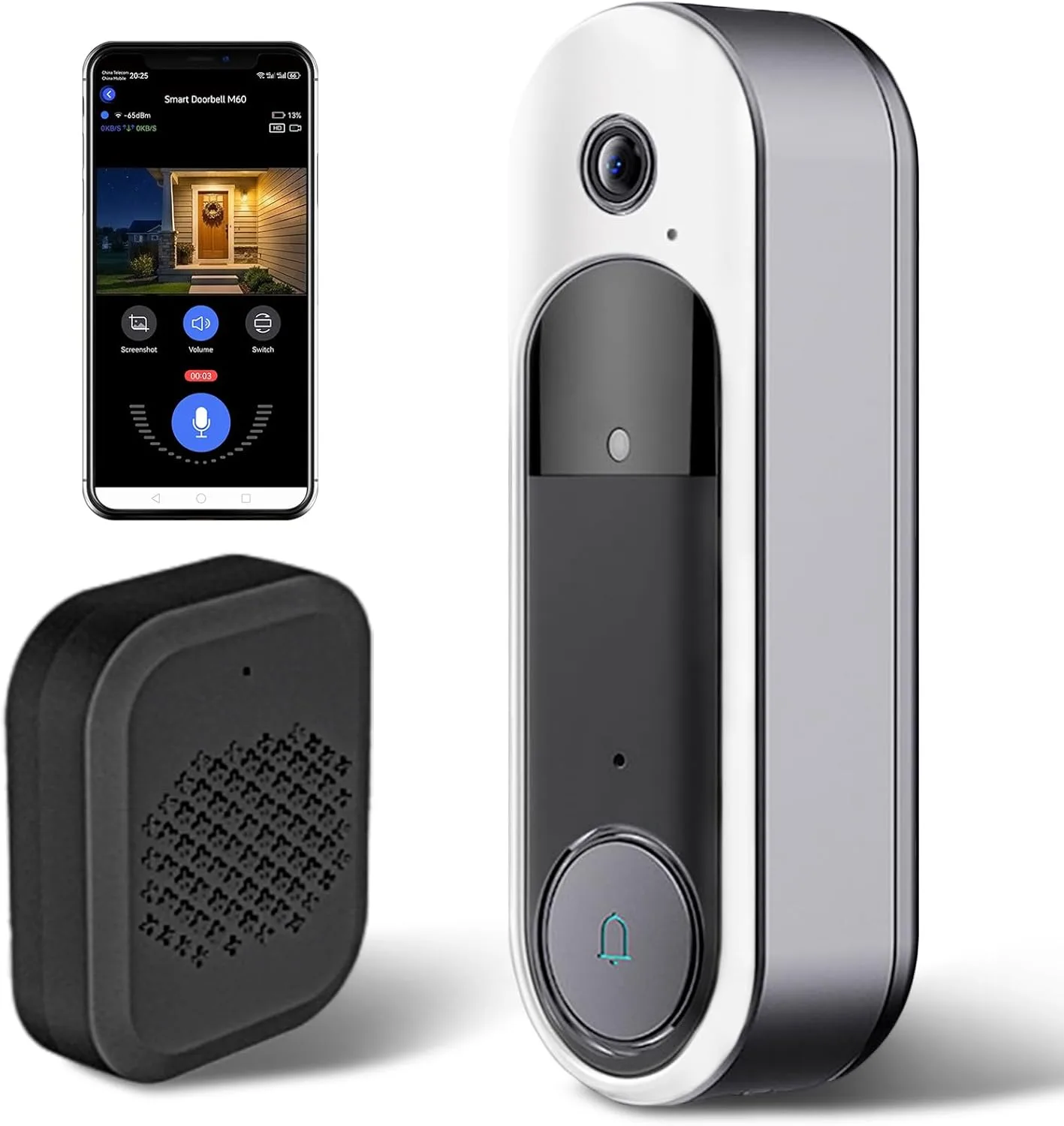 Video Doorbell Camera Wireless, 2-Way Audio
