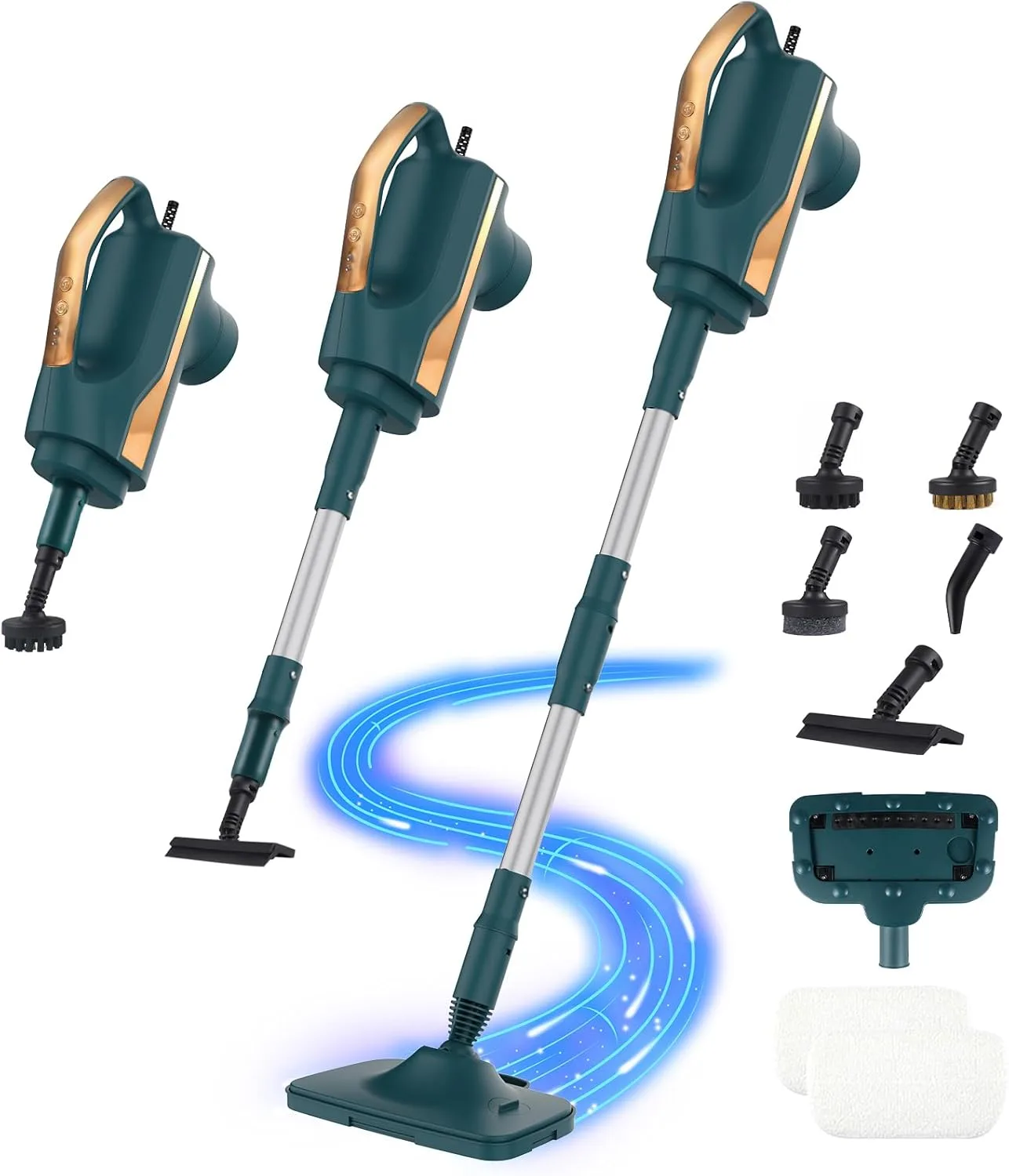 6 in1 Steam Mop Dual-Rod Design with Detachable Handheld Steamer