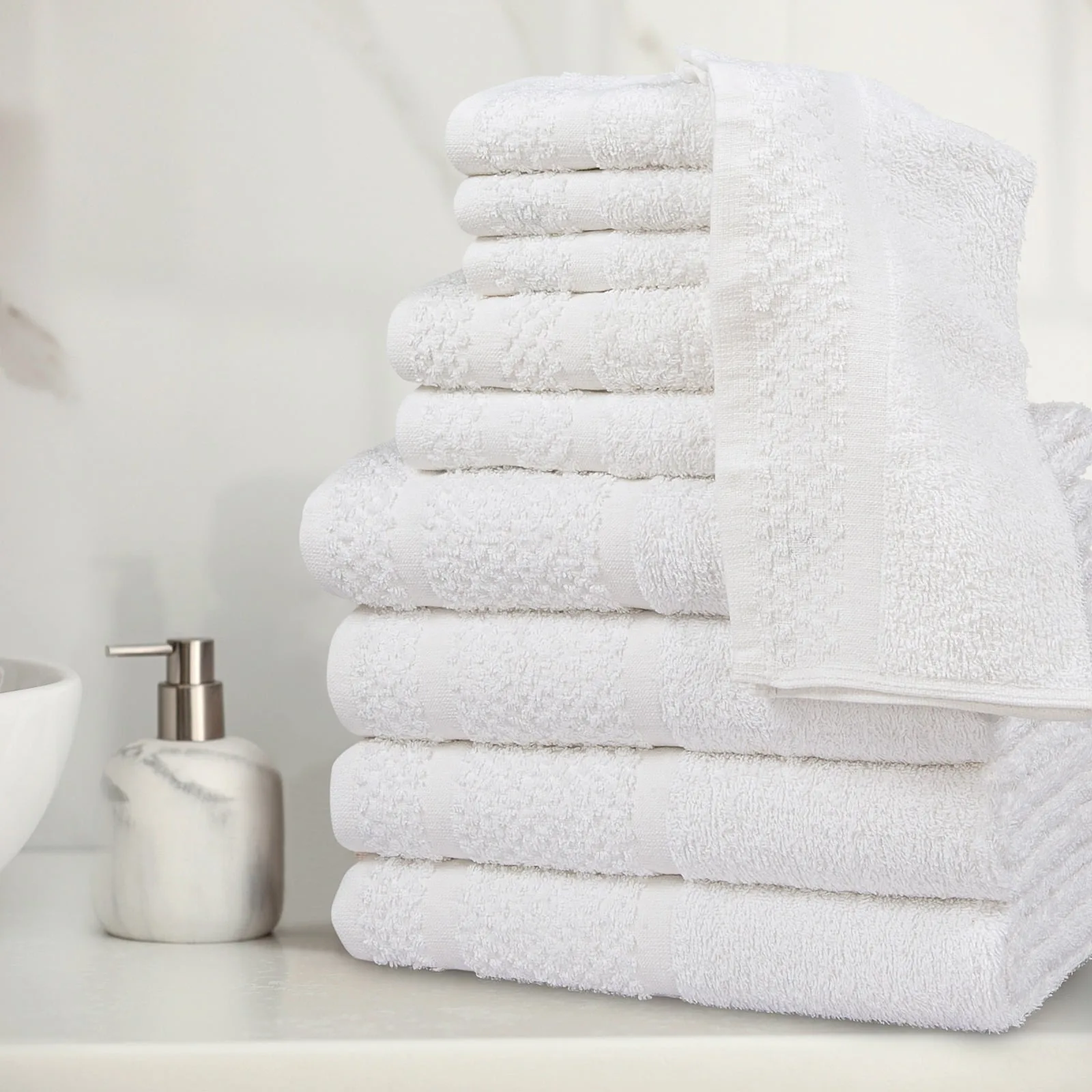 10 Piece Towel Set with Upgraded Softness & Durability