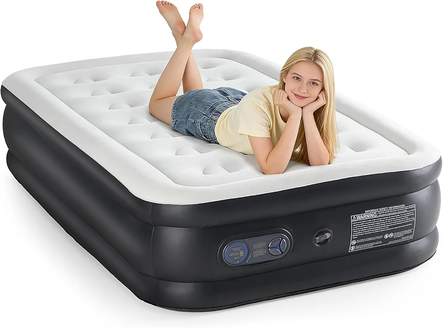 Twin 16” Elevated Inflatable Air Mattress with Built-in Pump