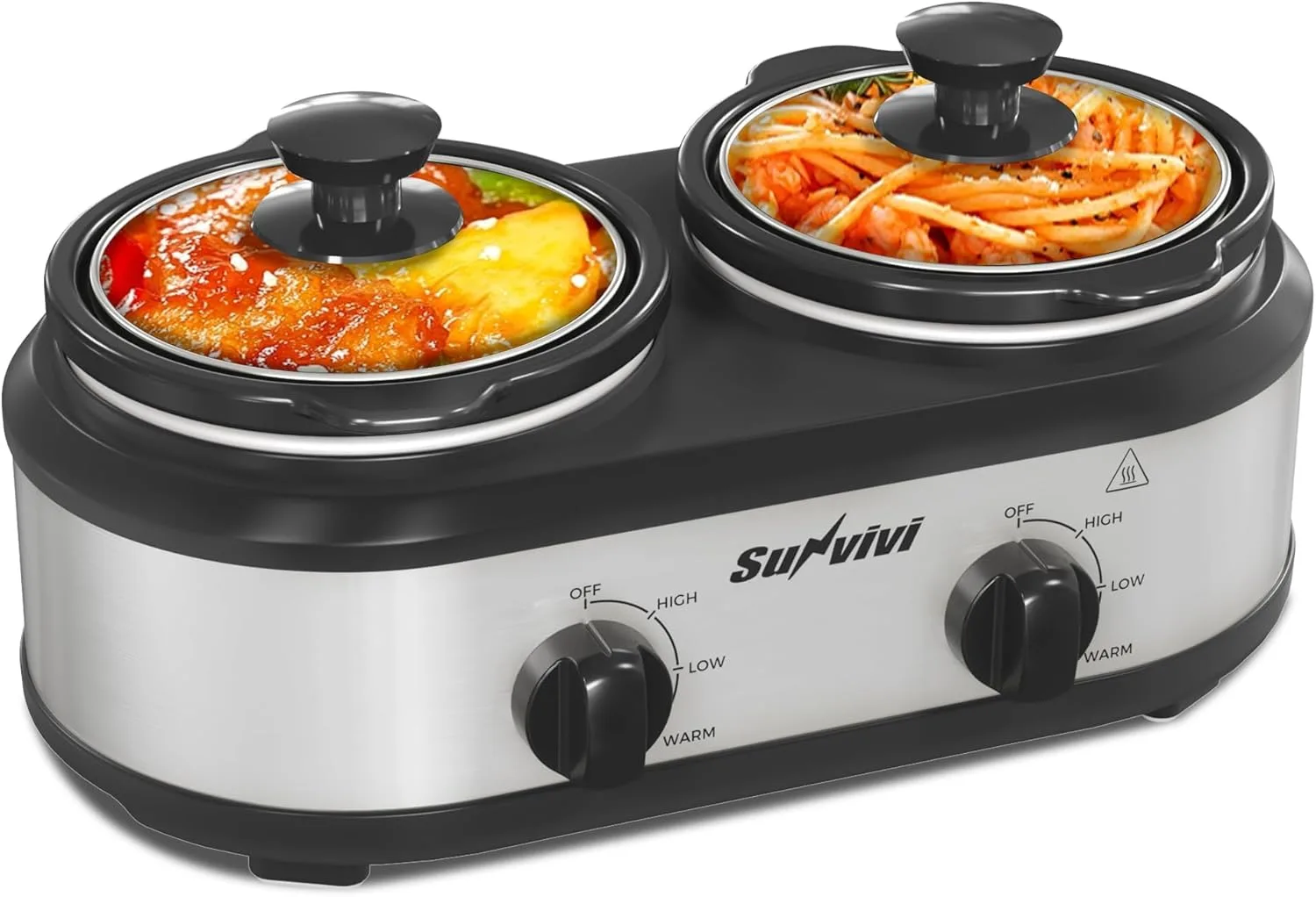 Dual Slow Cooker, Buffet Server and Food Warmer
