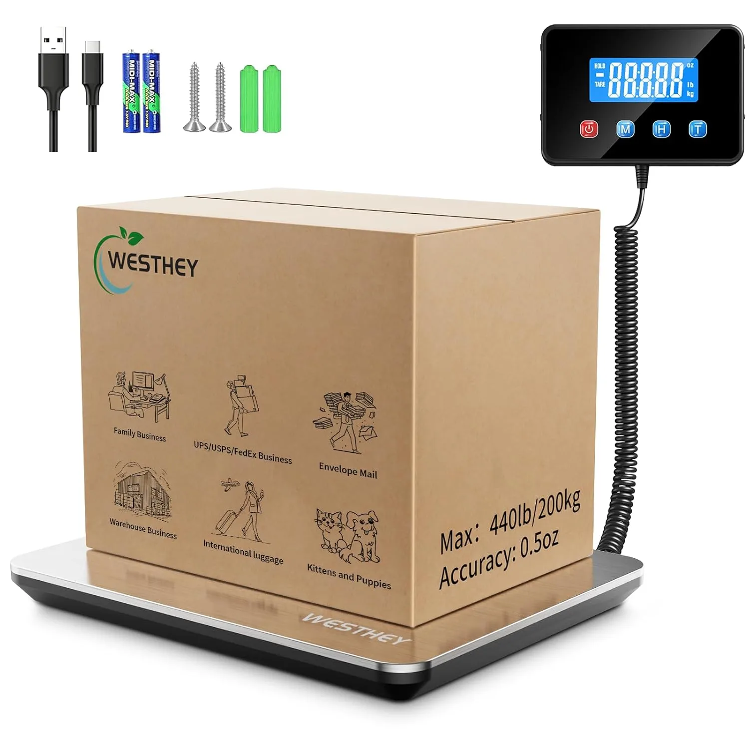 Shipping Scale 0.5oz-440lb for Packages