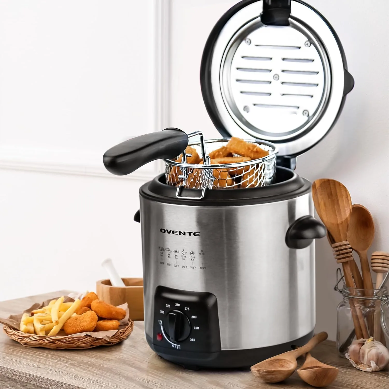 Electric Deep Fryer with Adjustable Temperature