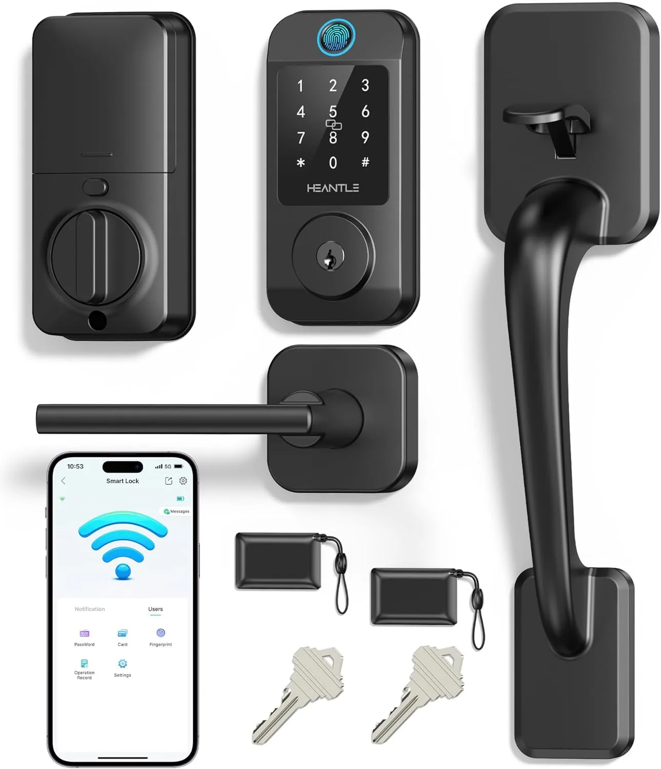 Keyless Entry Wi-Fi Front Door Lock Set