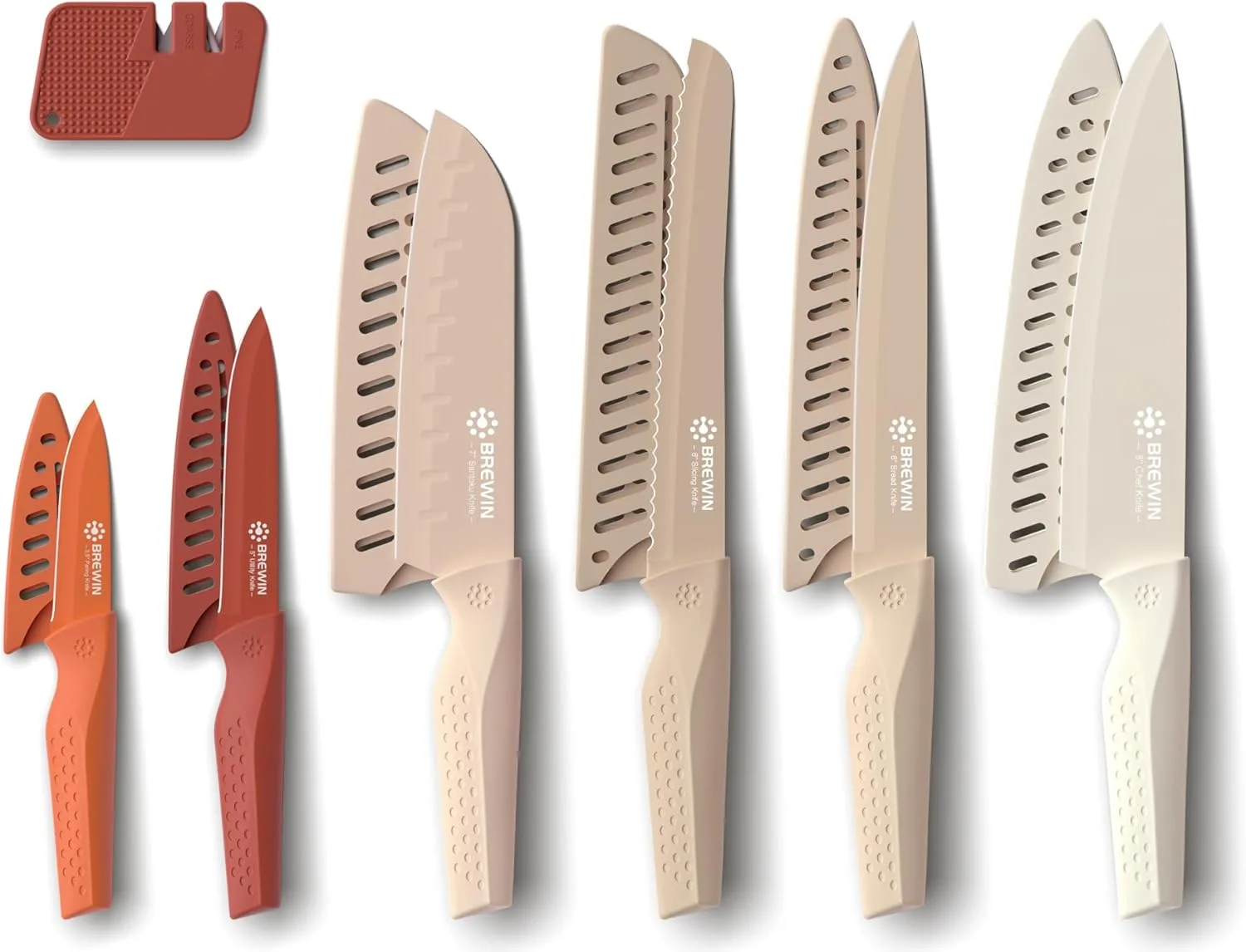 13 Pieces Kitchen Knives Set with Sharpener