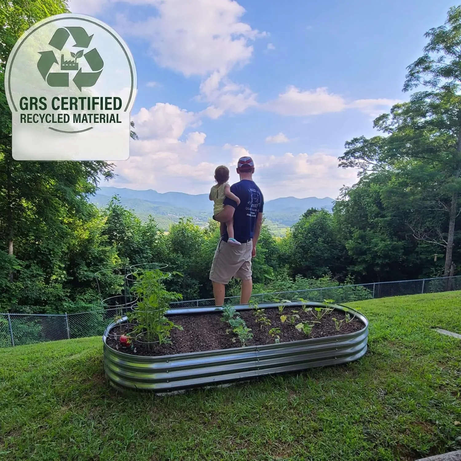 Galvanized Oval Planter Box Outdoor