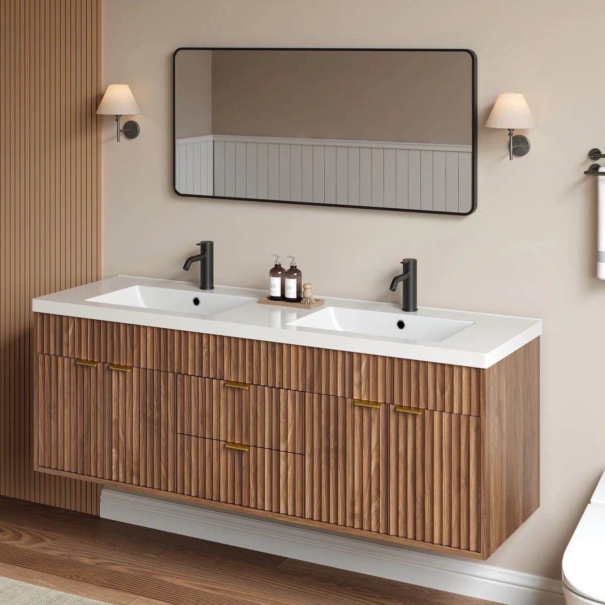 60” Bathroom Vanity With Double Sink