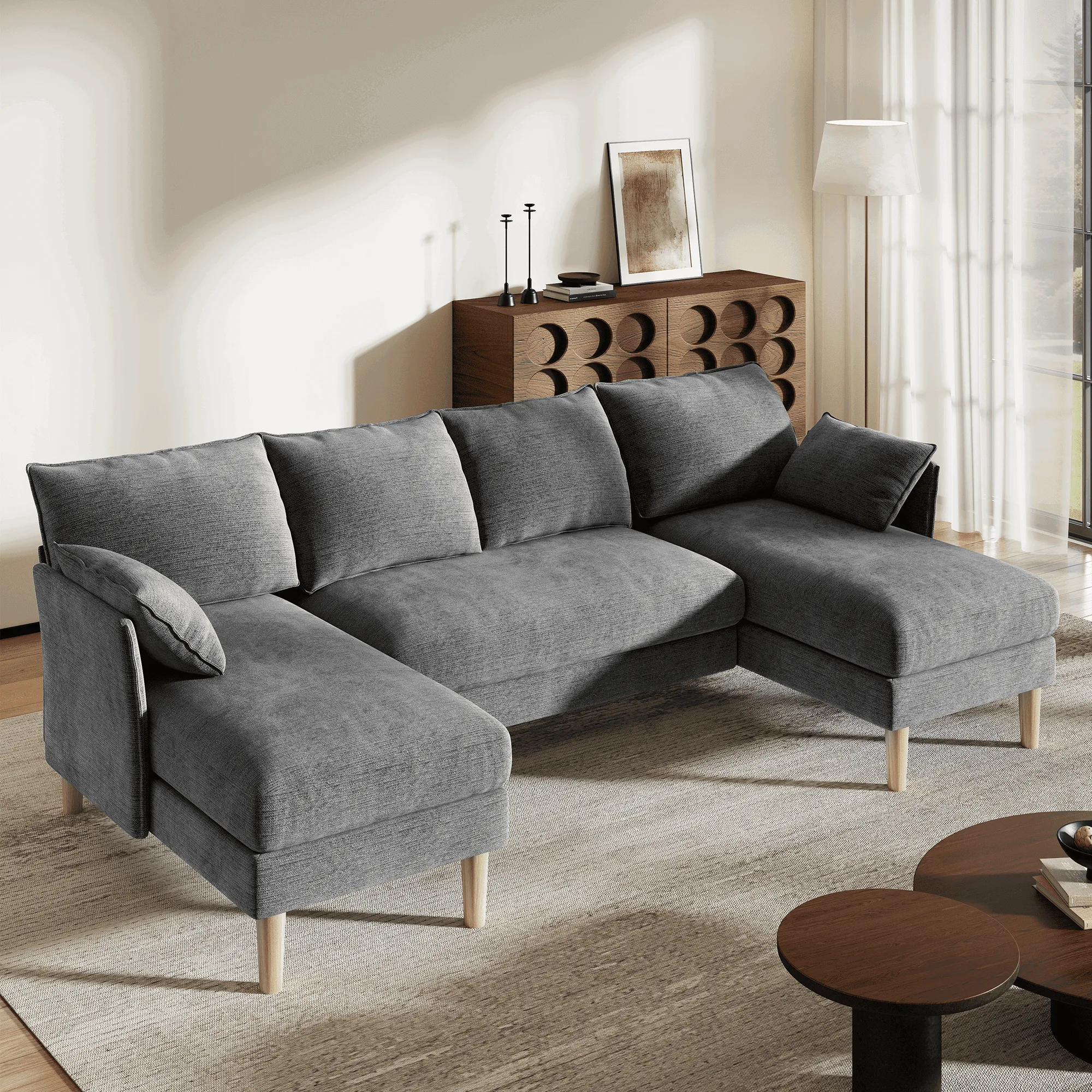 U-Shape Sectional Sofa with Chaise