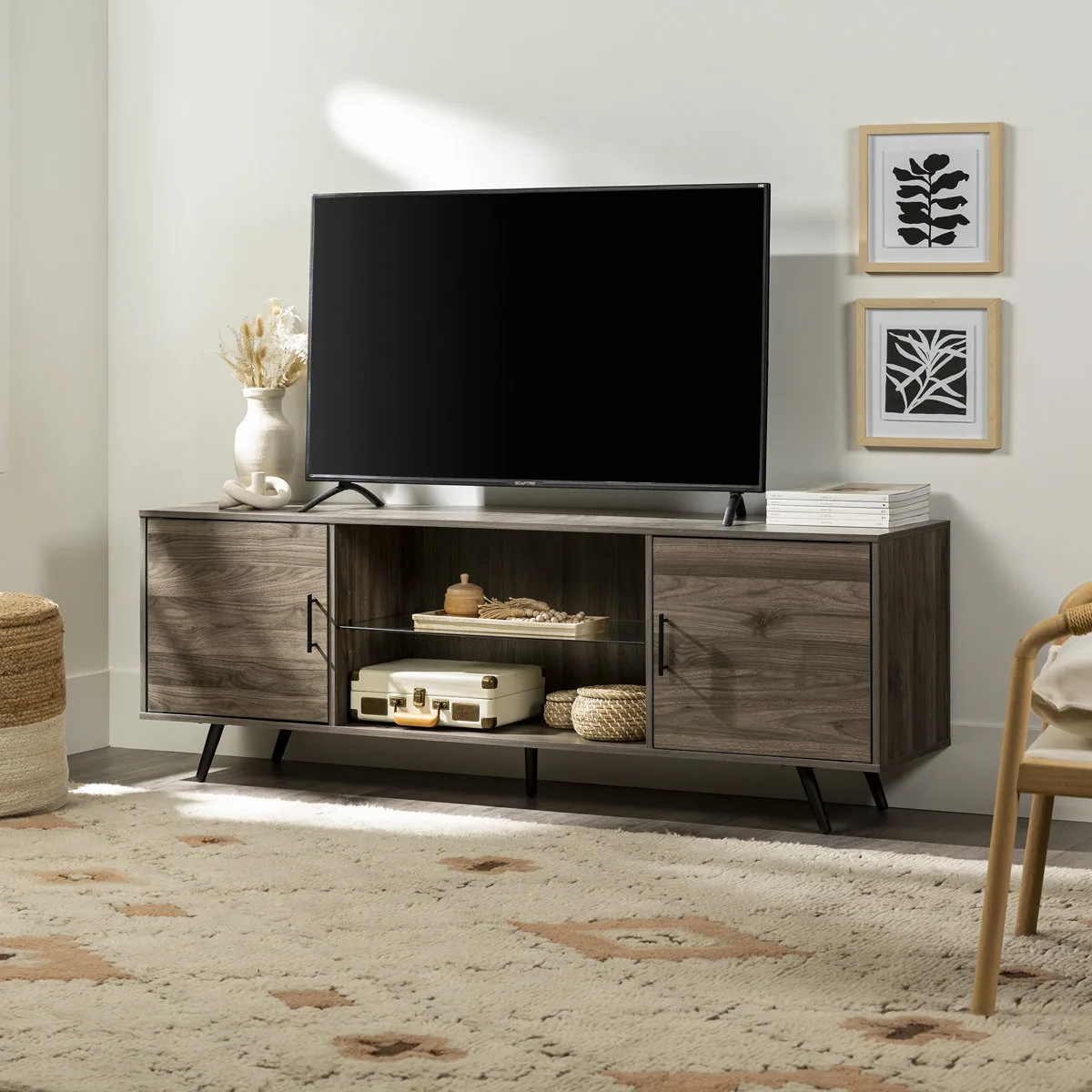 2-Door TV Stand for TVs up to 80″