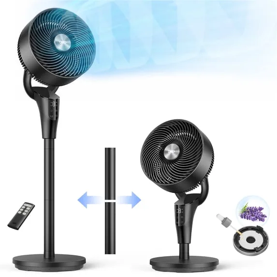 Pedestal Fans for Home, 20dB Ultra Quiet, 2-in-1 Table Floor Fan