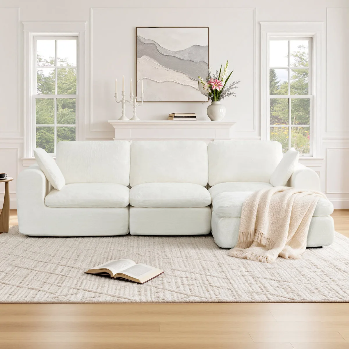 4-Piece Cloud Couch Comfy Sofa With Ottoman