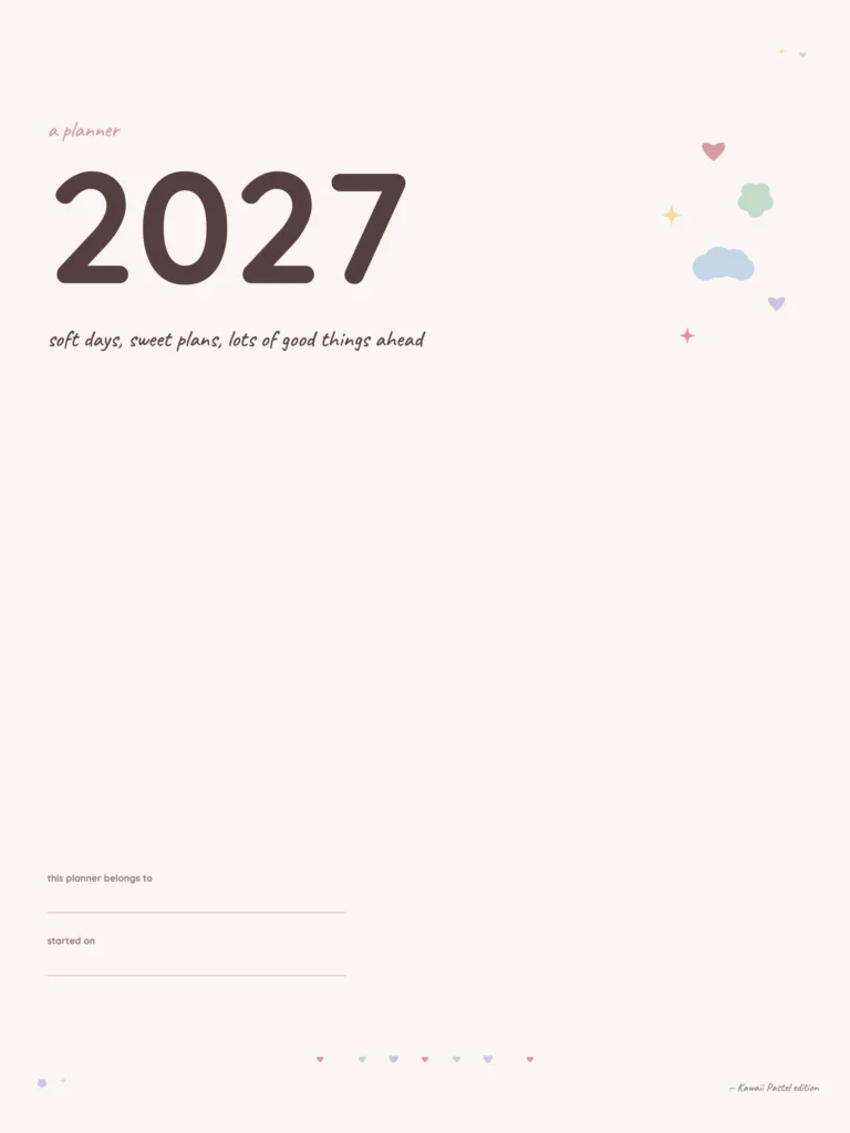 2027 Print Kawaii Planner preview 2