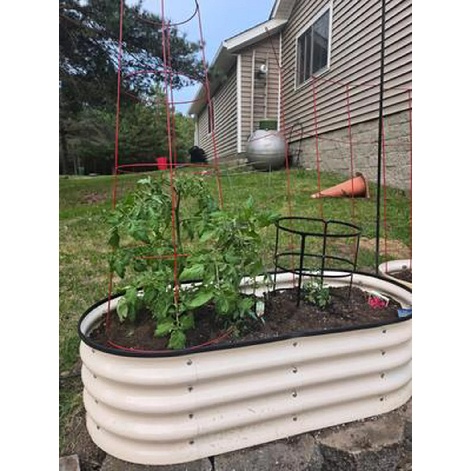 4x2x1ft Outdoor Raised Metal Oval Garden Bed