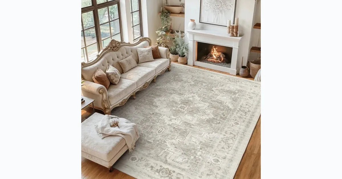 9×12 FT Large Polyester Area Rug for Living Room