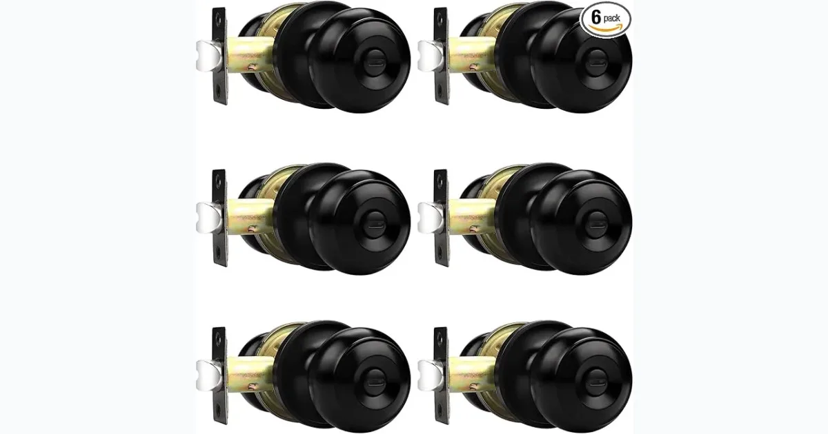 6 Pack Privacy Door Knobs