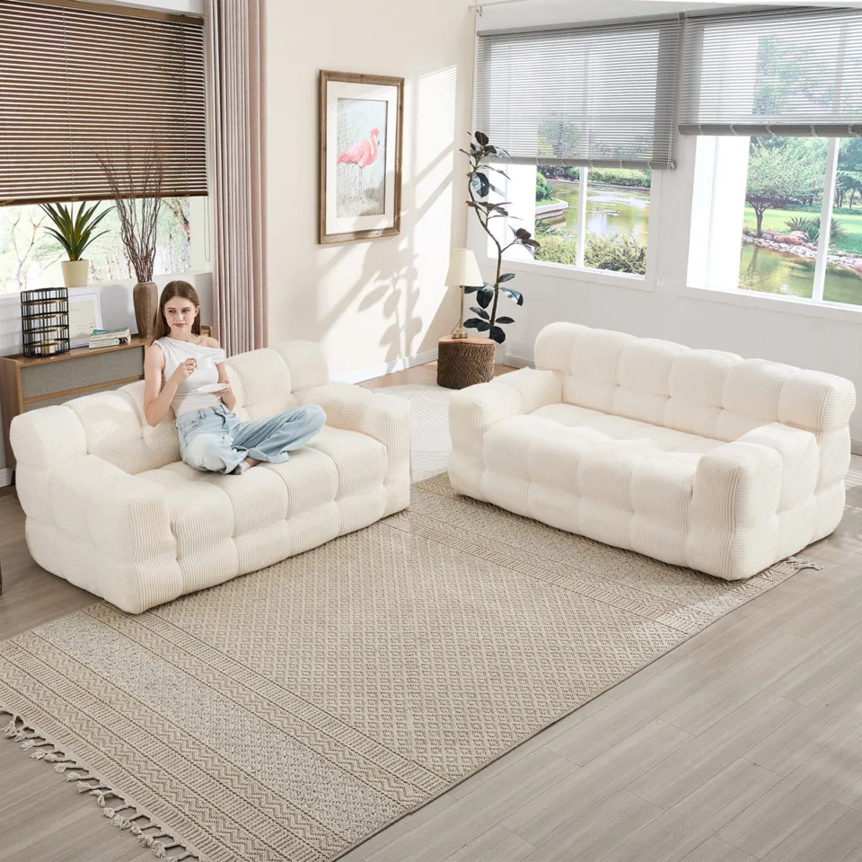 2-Piece Modern Compression Sofa Set
