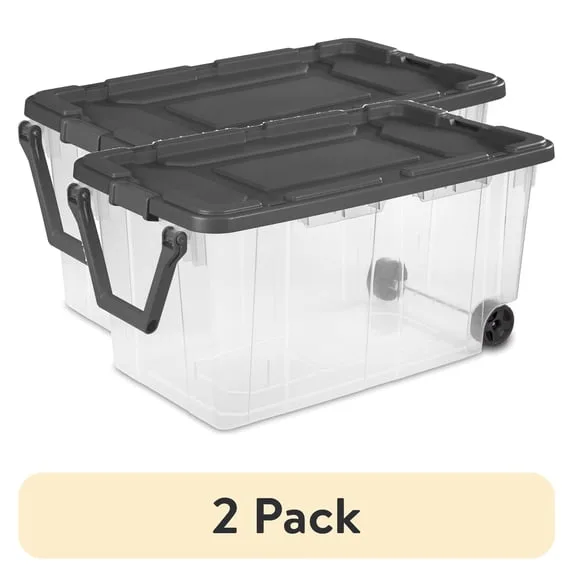 (2 pack) Sterilite 160 Quart Wheeled Storage Box