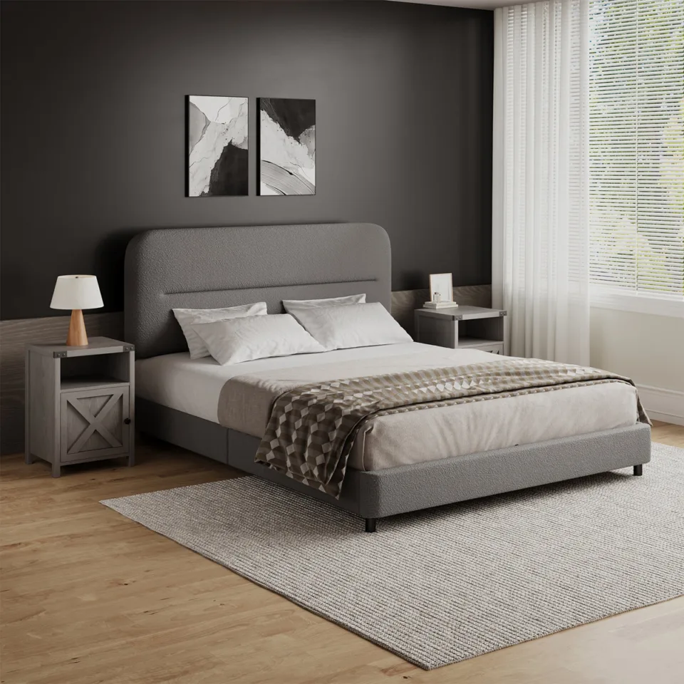 3 Piece Upholstered Full Size Bedroom Set