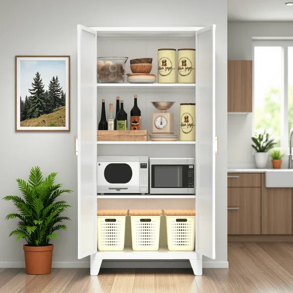 Pantry Cabinet with Adjustable Shelves