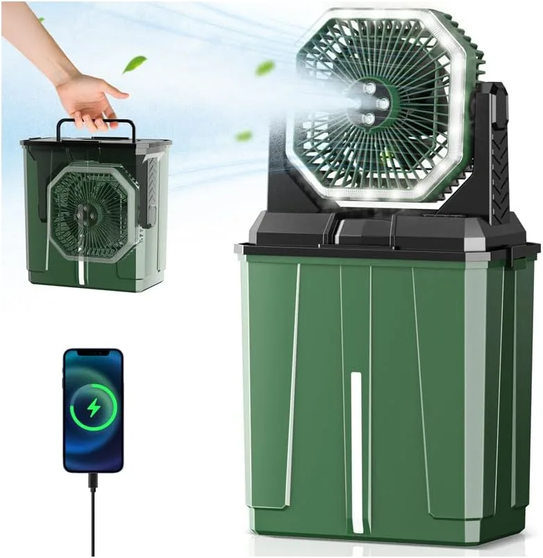 Portable Misting Camping Fan with 8L Bucket
