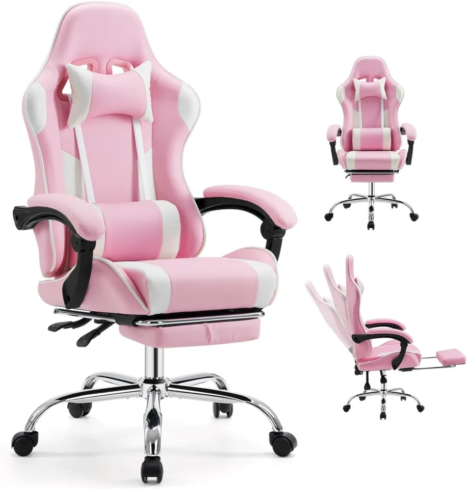 Ergonomic Gaming Office Desk Chair with Footrest and Headrest