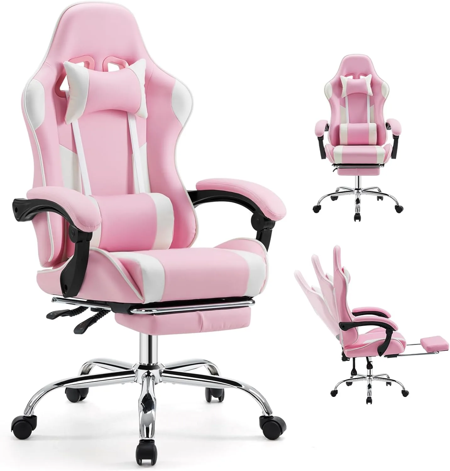 Ergonomic Gaming Office Desk Chair with Footrest and Headrest