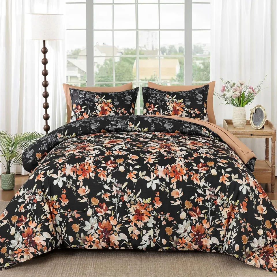 7-pc Floral Comforter Set Queen Size