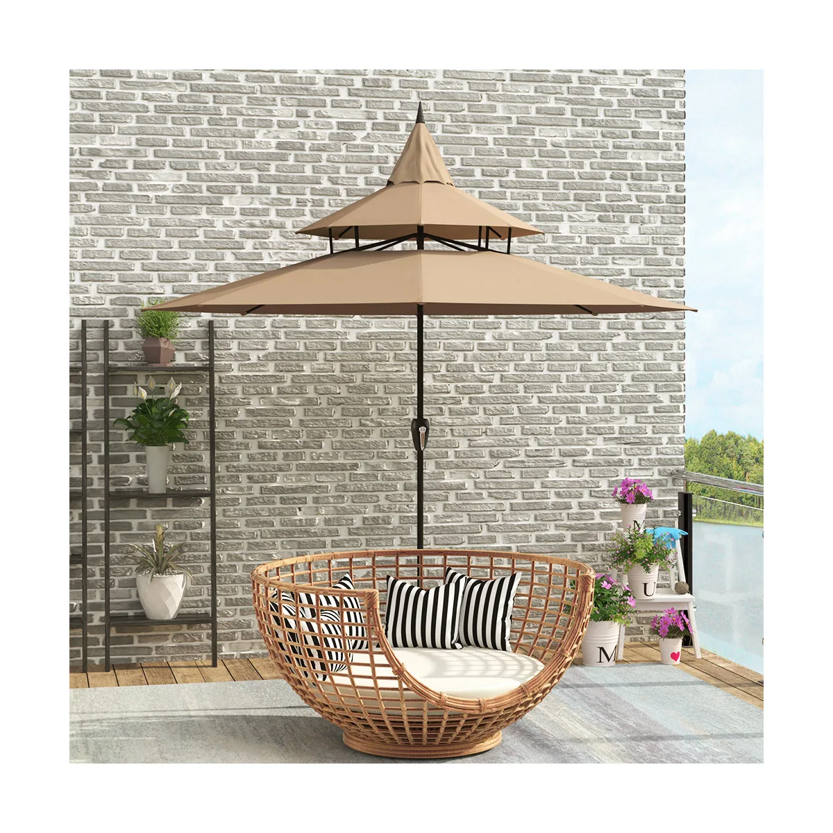 9 Ft Outdoor Pagoda Market Umbrella