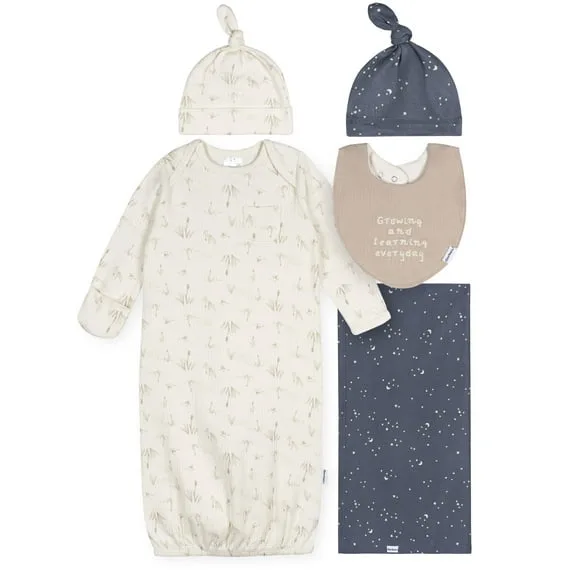 Gerber Baby Gender Neutral 5-Piece Gift Set, Size 0-6 Months