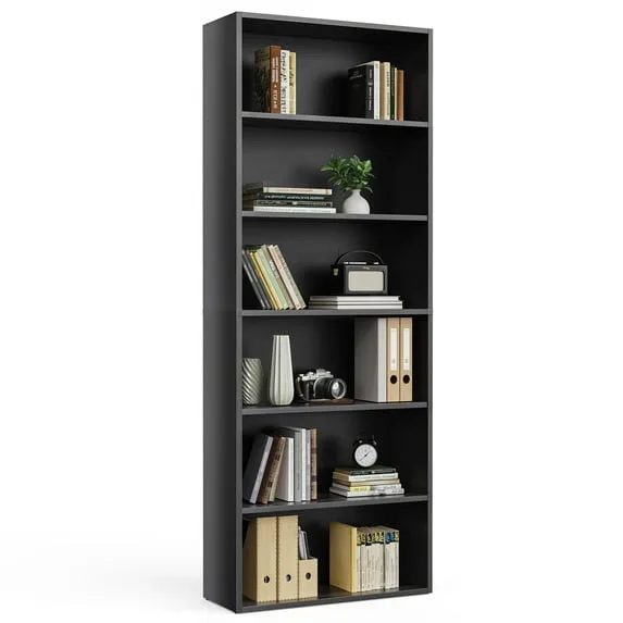 6-Tier Bookshelves with Adjustable Shelves