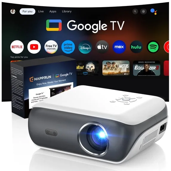 Official Licensed Google TV 4K Smart Projector with WiFi & Bluetooth