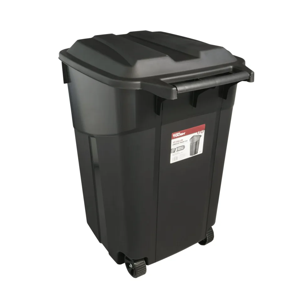 Hyper Tough 45 Gallon Wheeled Heavy Duty Plastic Garbage Can