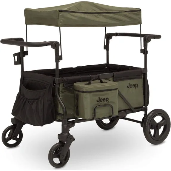 Jeep Deluxe Wrangler Wagon Stroller for 2 Kids with Cooler Bag