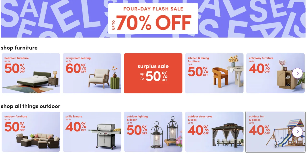 Wayfair 4-Day Flash Sale
