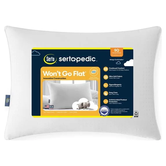 Won’t Go Flat Pillow, Standard/Queen