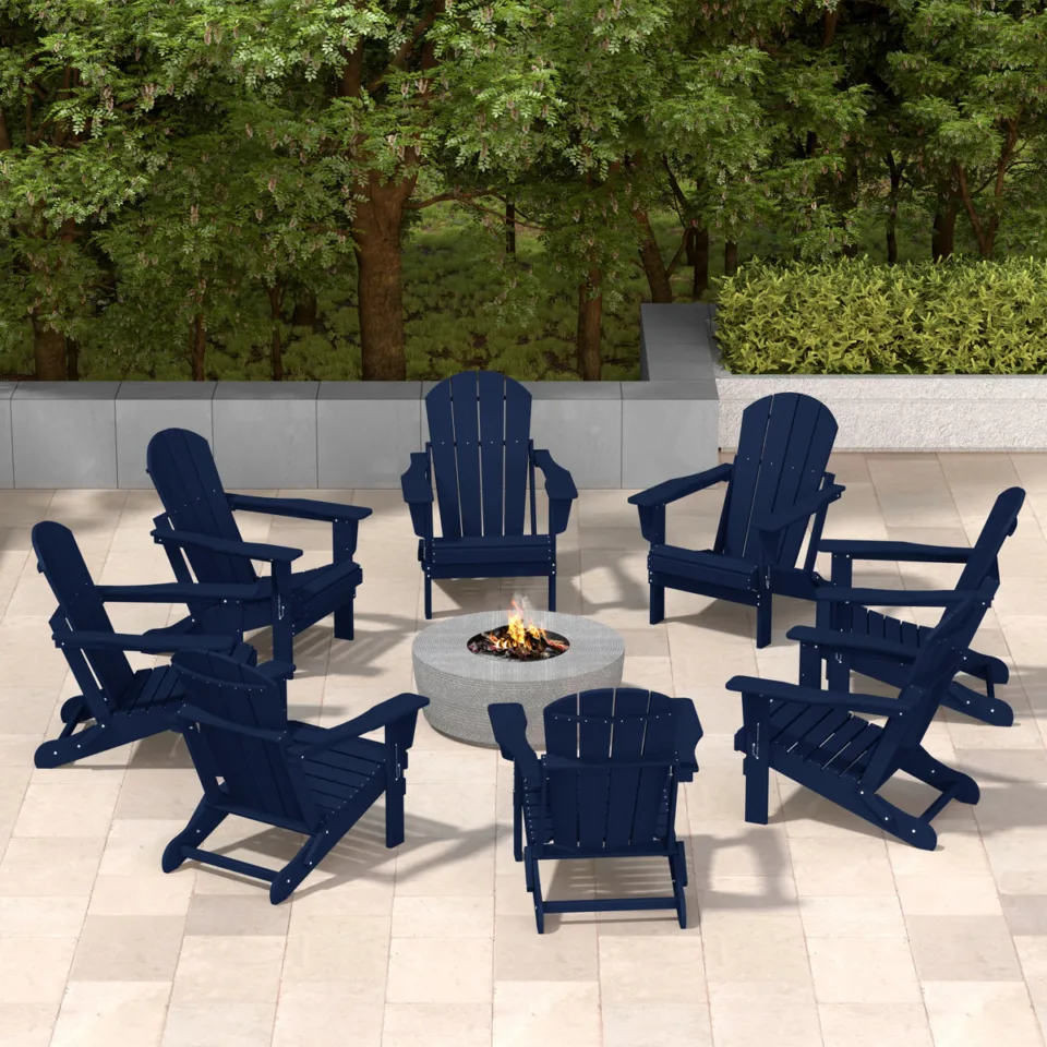 Foldable Outdoor Chairs (Set of 8)