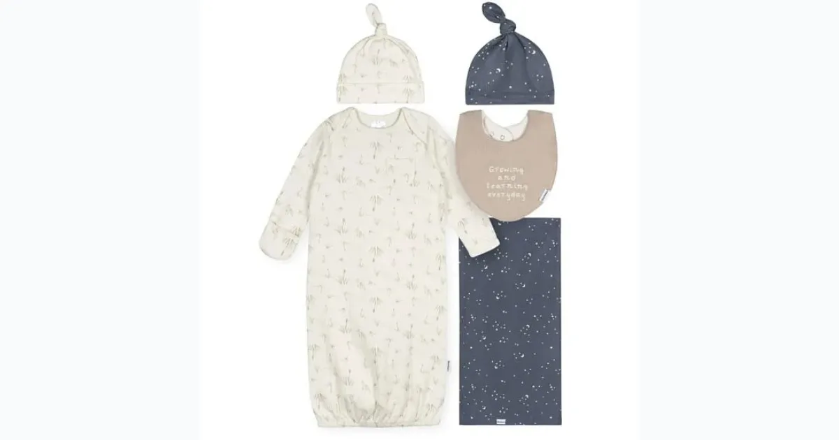 Gerber Baby Gender Neutral 5-Piece Gift Set, Size 0-6 Months
