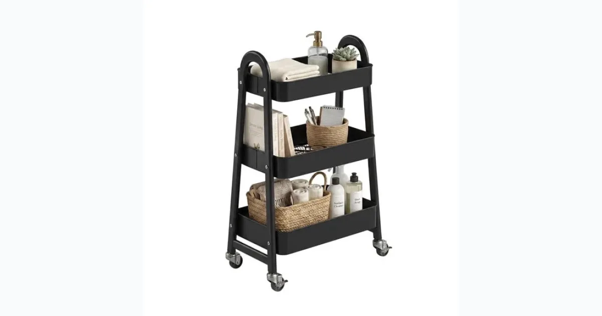 Utility Cart, Metal, 3‑Tier