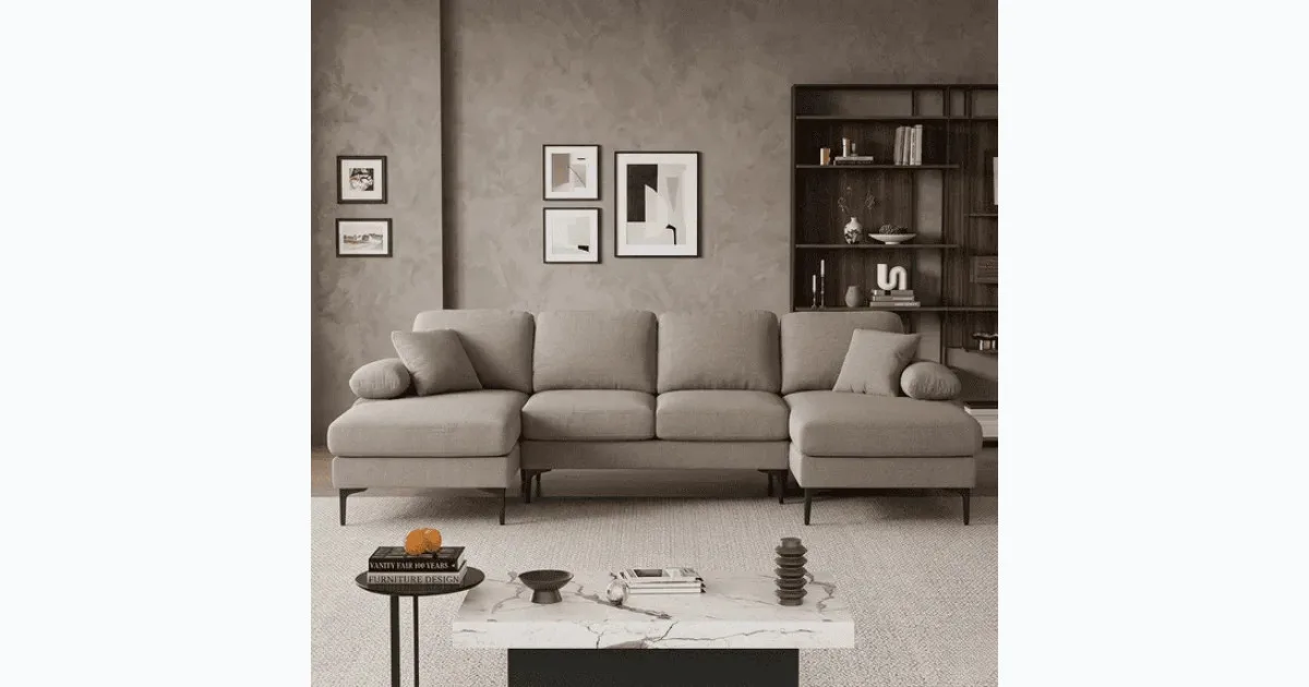 U Shaped Sectional Couch for Living Room