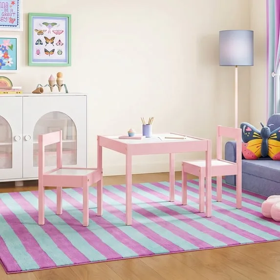 Kids 3-Piece Dry Erase Activity Table and Chair Set