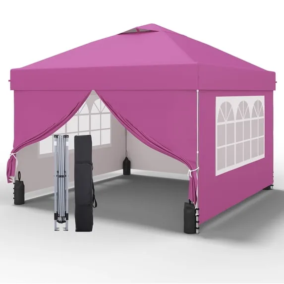 10’x10’Pop Up Canopy Tent 4 Removable Walls
