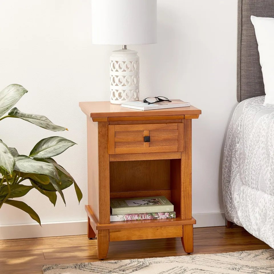 Cottage Oak Nightstand with Drawer