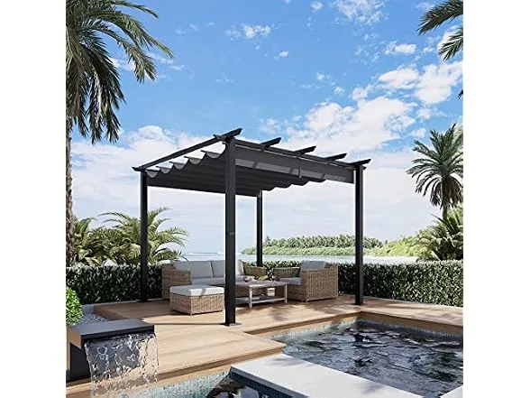 Outdoor Retractable Pergola with Sun Shade